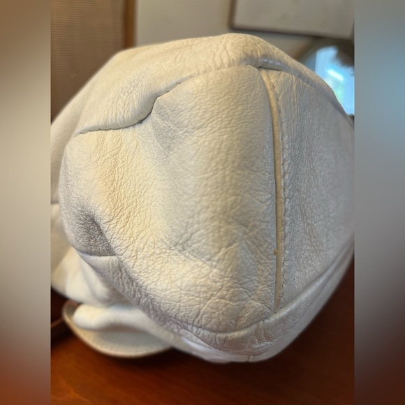 Emma Fox Genuine Leather Hobo Bag Ivory & Brown XLarge - Picture 7 of 12